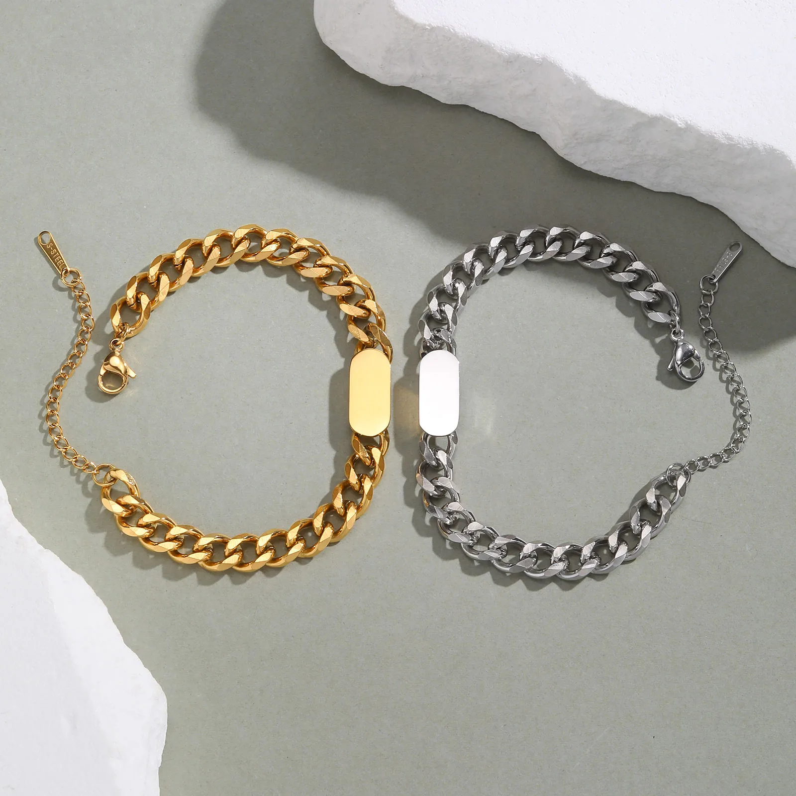 Vintage Style Classic Style Geometric 304 Stainless Steel Men's Bracelets Men Chain Bracelets display picture 2