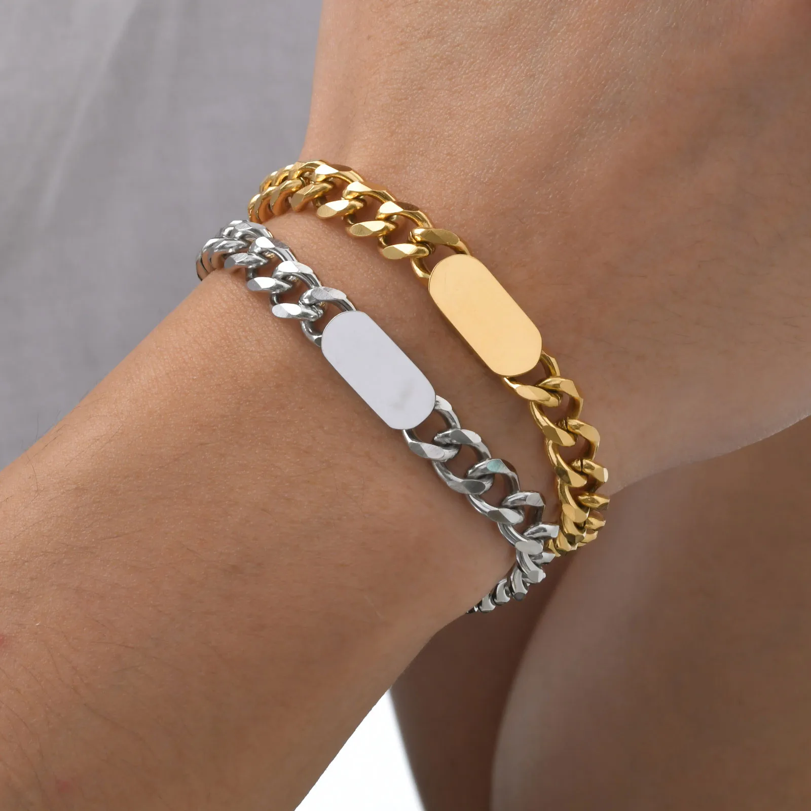 Vintage Style Classic Style Geometric 304 Stainless Steel Men's Bracelets Men Chain Bracelets display picture 1
