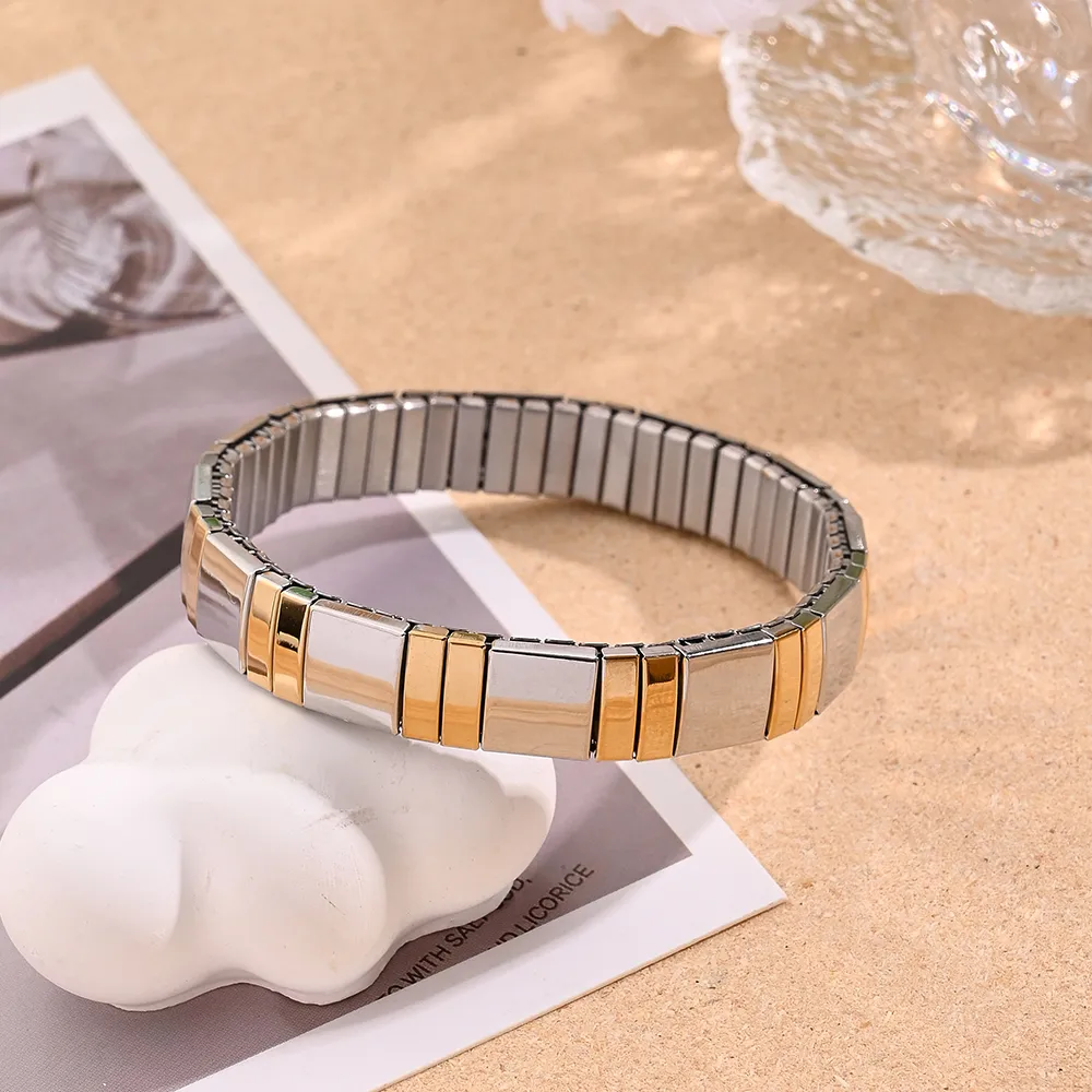 Casual Modern Style Artistic Triangle Heart Shape Simple 304 Stainless Steel Handmade Polishing Plating 18K Gold Plated Women's Bracelets display picture 6