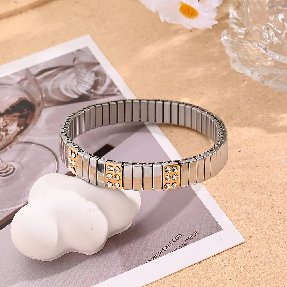Casual Modern Style Artistic Pentagram Heart Shape Simple 304 Stainless Steel Handmade Polishing Plating Rhinestones Shell 18K Gold Plated Women's Bracelets display picture 6