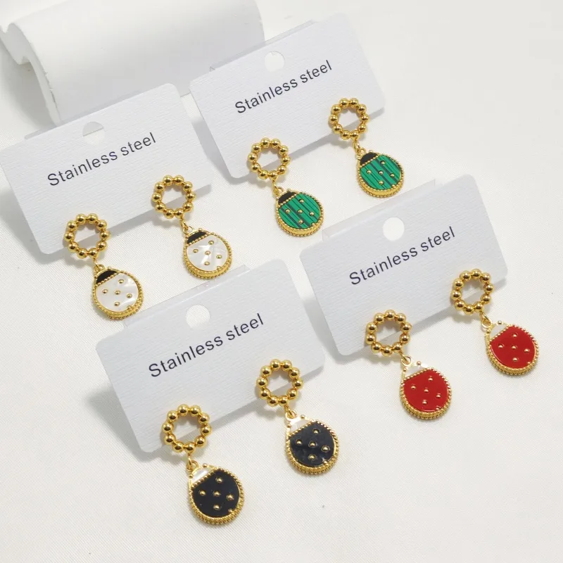 1 Pair Cute Classic Style Beetles 304 Stainless Steel 18K Gold Plated Drop Earrings display picture 1