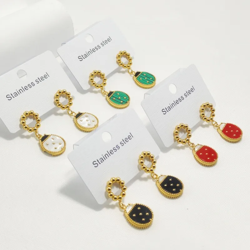 1 Pair Cute Classic Style Beetles 304 Stainless Steel 18K Gold Plated Drop Earrings display picture 2