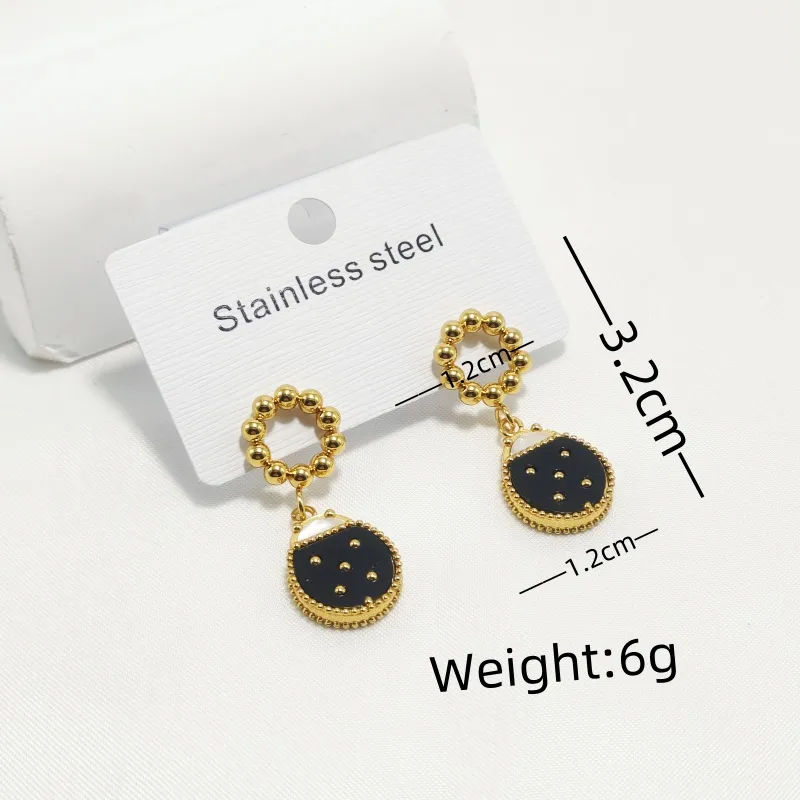 1 Pair Cute Classic Style Beetles 304 Stainless Steel 18K Gold Plated Drop Earrings display picture 3