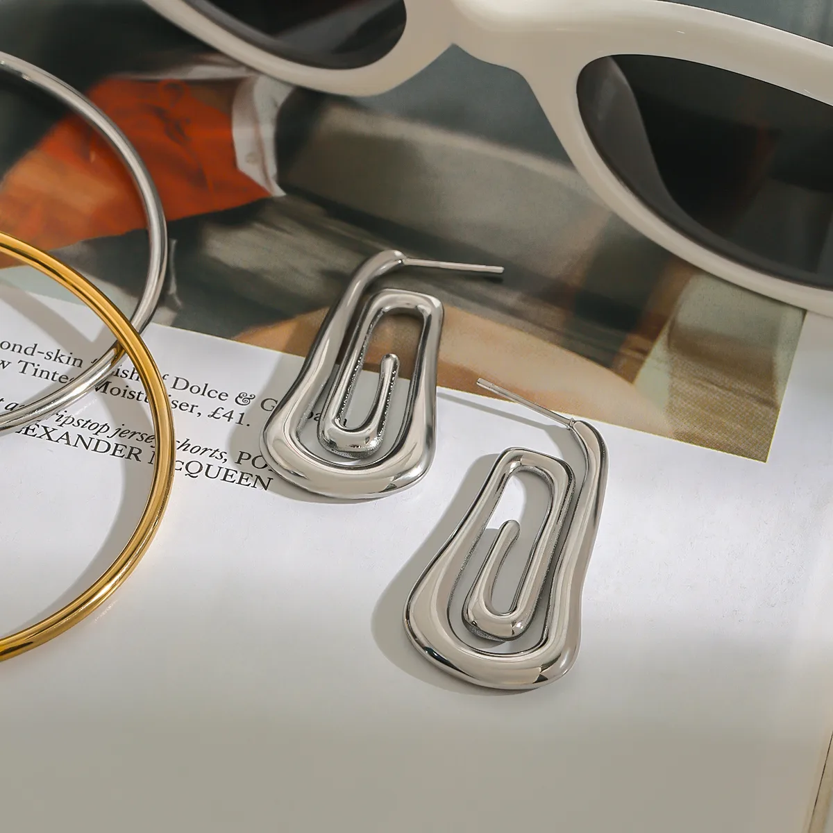 Basic Vacation Simple Style Geometric 316 Stainless Steel  Ear Studs display picture 9