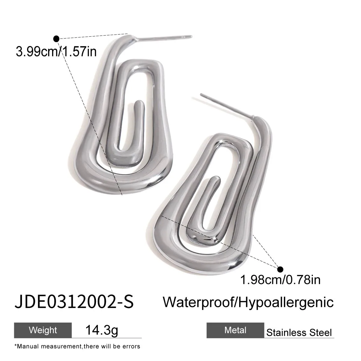 Basic Vacation Simple Style Geometric 316 Stainless Steel  Ear Studs display picture 11