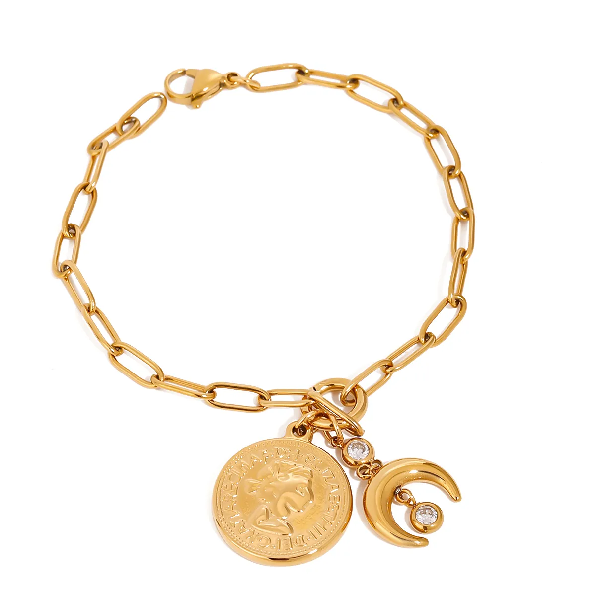 Vacation Simple Style Classic Style Sun Star Moon 316 Stainless Steel  Women's Bracelets display picture 11