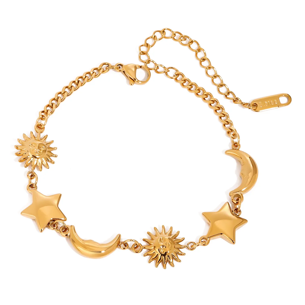 Vacation Simple Style Classic Style Sun Star Moon 316 Stainless Steel  Women's Bracelets display picture 14