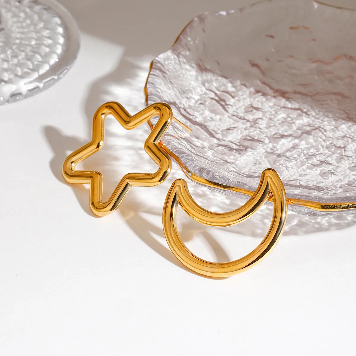 Casual Basic Commute Star Moon 316 Stainless Steel  Ear Studs display picture 5