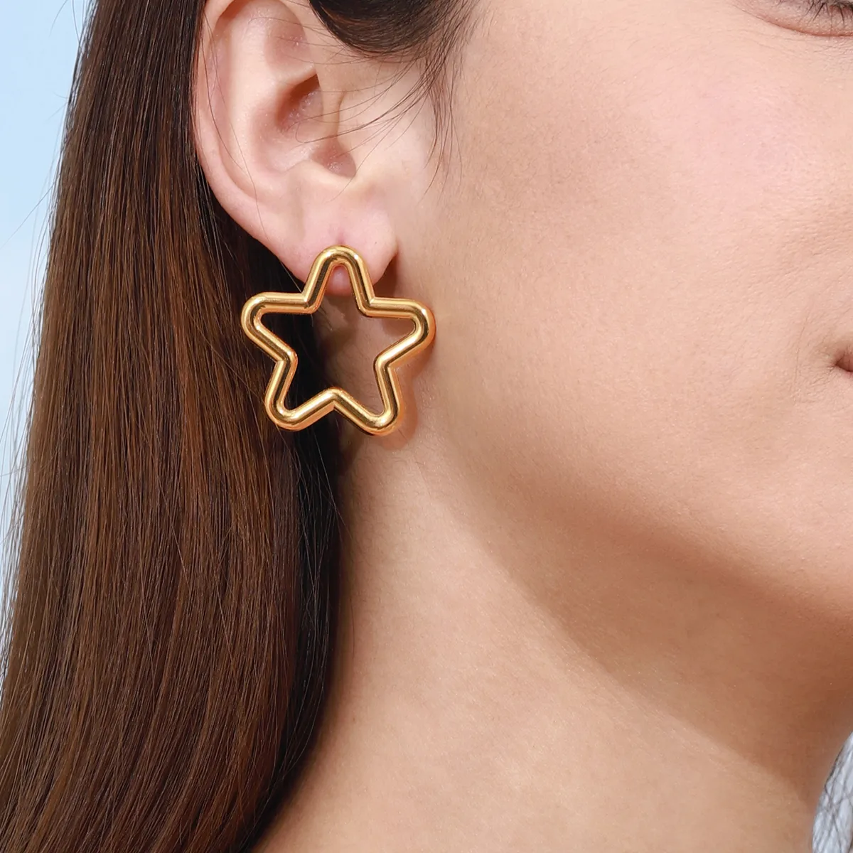 Casual Basic Commute Star Moon 316 Stainless Steel  Ear Studs display picture 1