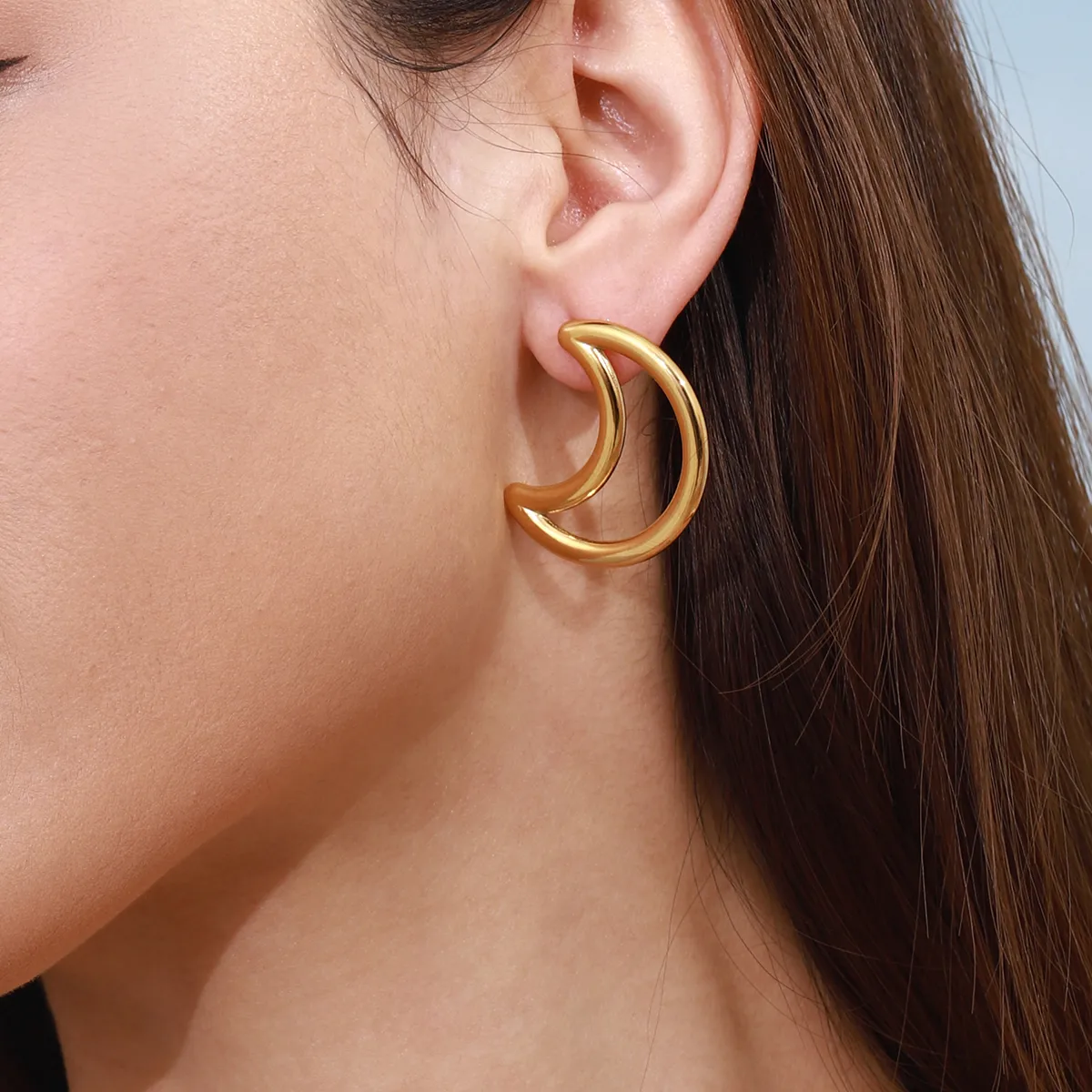 Casual Basic Commute Star Moon 316 Stainless Steel  Ear Studs display picture 2