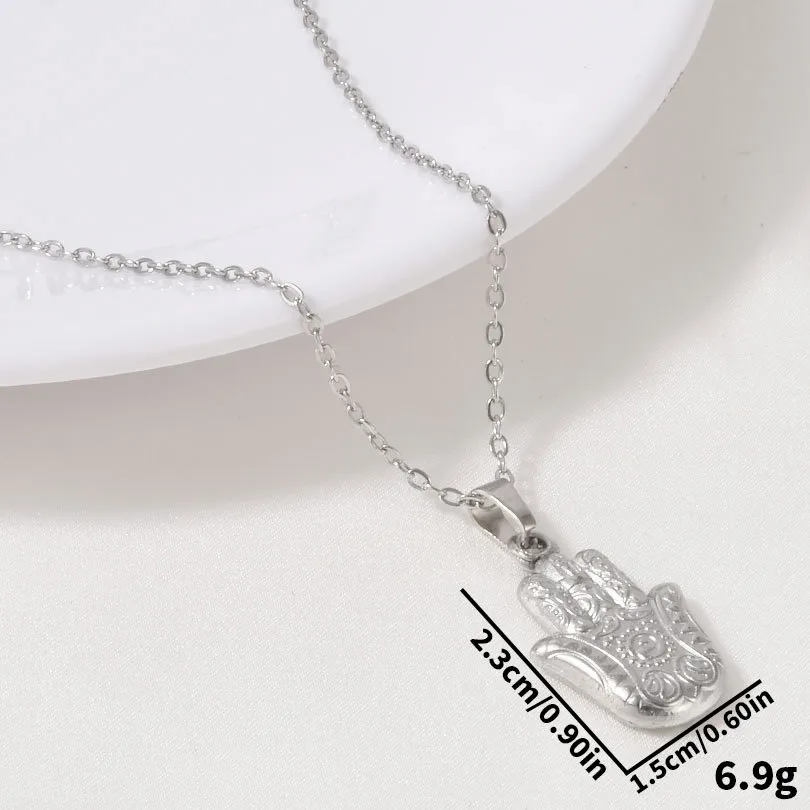 Retro Classic Style Palm 304 Stainless Steel Irregular Plating 18K Gold Plated Women's Pendant Necklace display picture 7