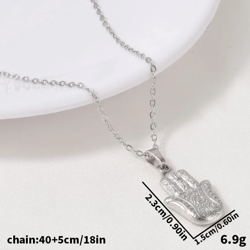 Retro Classic Style Palm 304 Stainless Steel Irregular Plating 18K Gold Plated Women's Pendant Necklace display picture 8