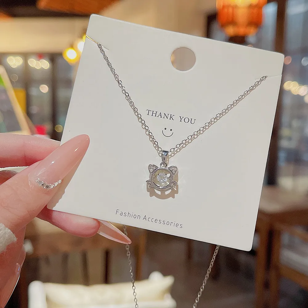 Cute Sweet Cat Titanium Steel Women's Pendant Necklace display picture 5
