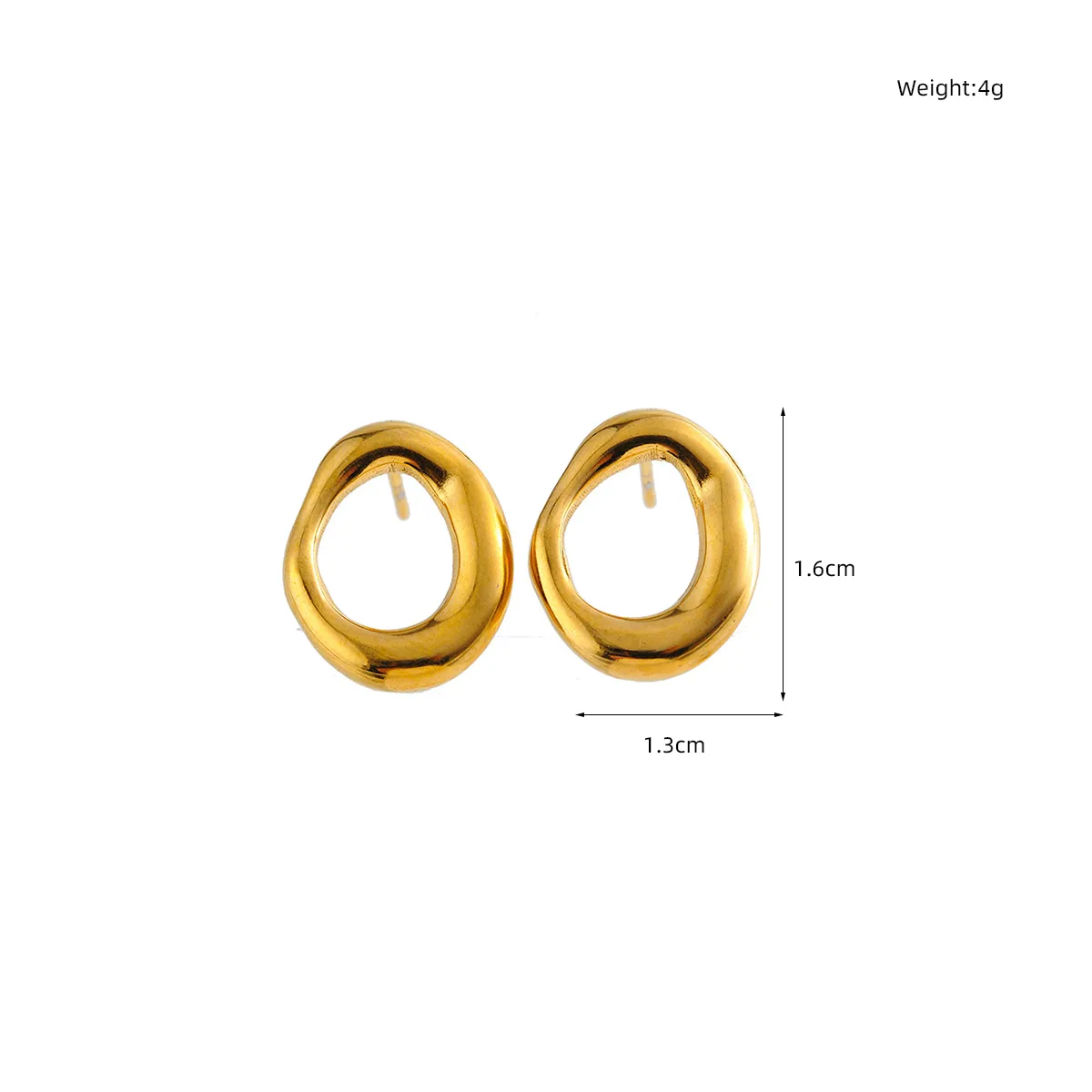 1 Pair Elegant Glam Solid Color 304 Stainless Steel Ear Studs display picture 1