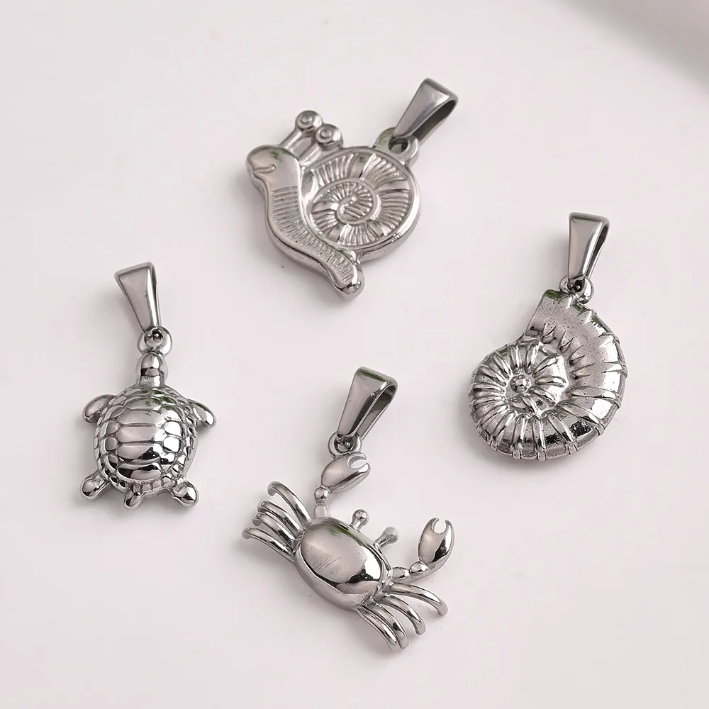 Casual Marine Style Modern Style Animal Snails Crab Stainless Steel Irregular Handmade Polishing DIY Jewelry Accessories display picture 1