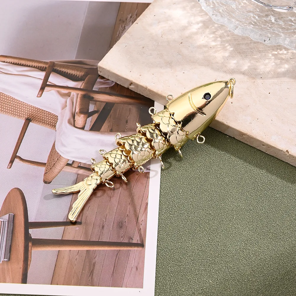Casual Modern Style Simple Style Carp Copper Handmade Polishing Plating Zircon 18K Gold Plated White Gold Plated DIY Jewelry Accessories display picture 2
