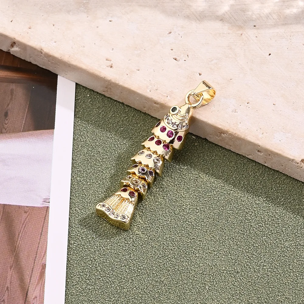 Casual Modern Style Simple Style Carp Copper Handmade Polishing Plating Zircon 18K Gold Plated White Gold Plated DIY Jewelry Accessories display picture 3