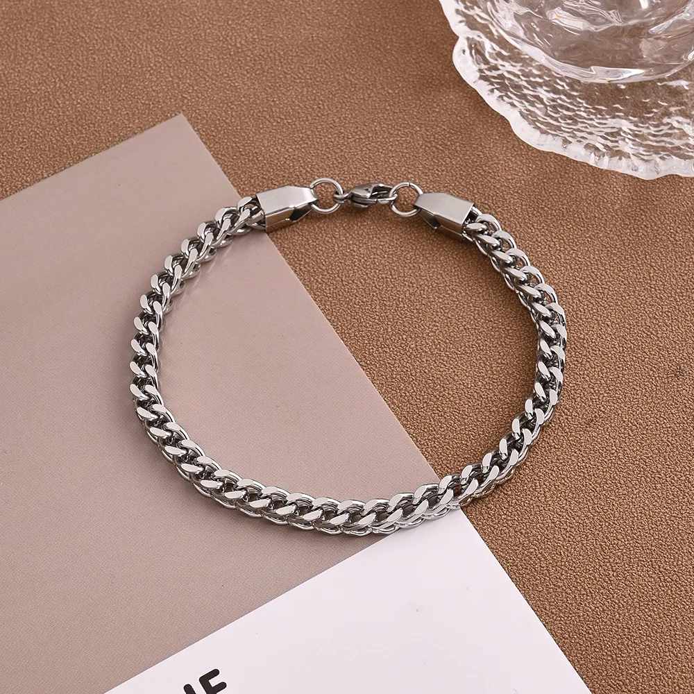 Casual Vacation Solid Color 304 Stainless Steel Polishing Unisex Bracelets display picture 7