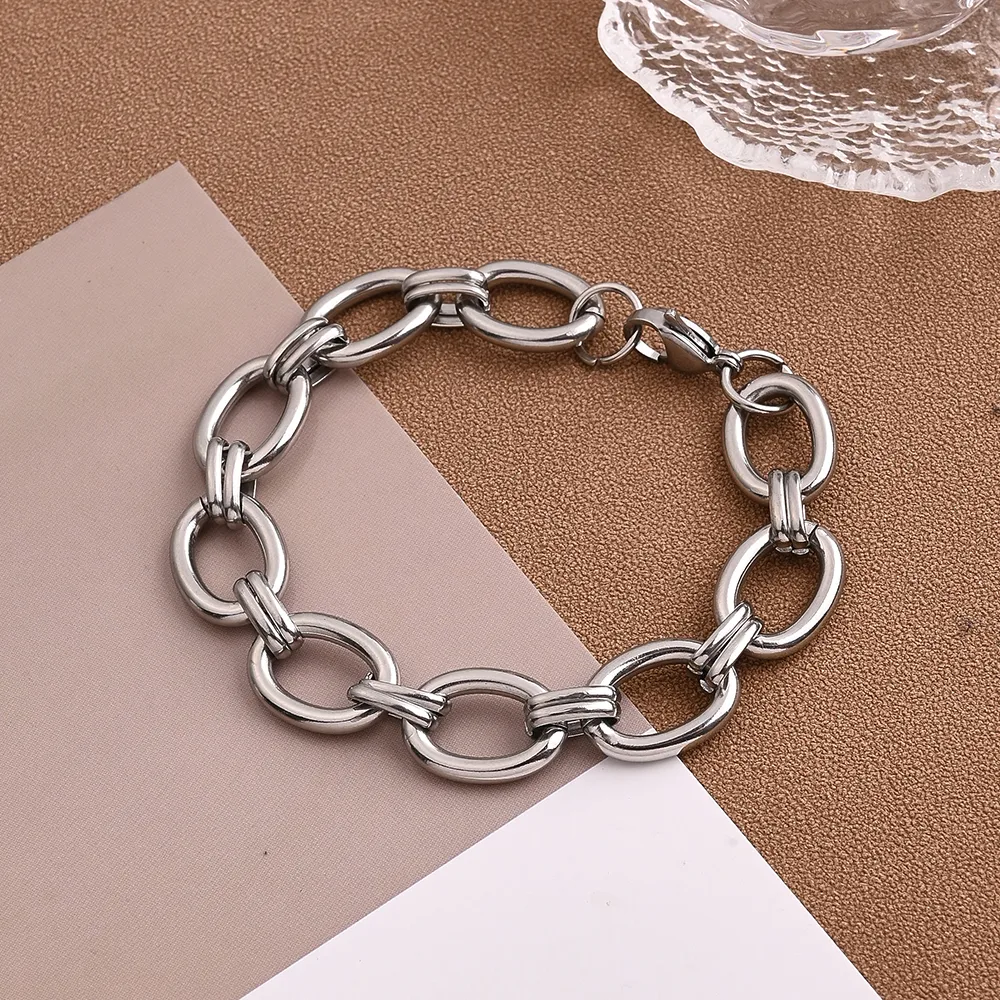 Casual Vacation Solid Color 304 Stainless Steel Polishing Unisex Bracelets display picture 5