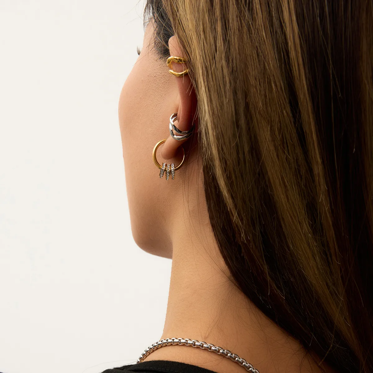 Basic Vacation Commute Geometric 316 Stainless Steel  Ear Cuffs display picture 3