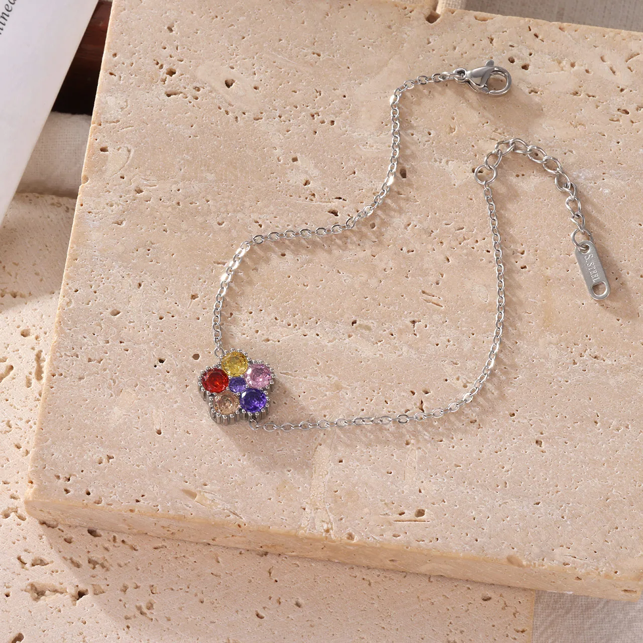 IG Style Simple Style Classic Style Flower 304 Stainless Steel 16K Gold Plated White Gold Plated Women's Bracelets display picture 5