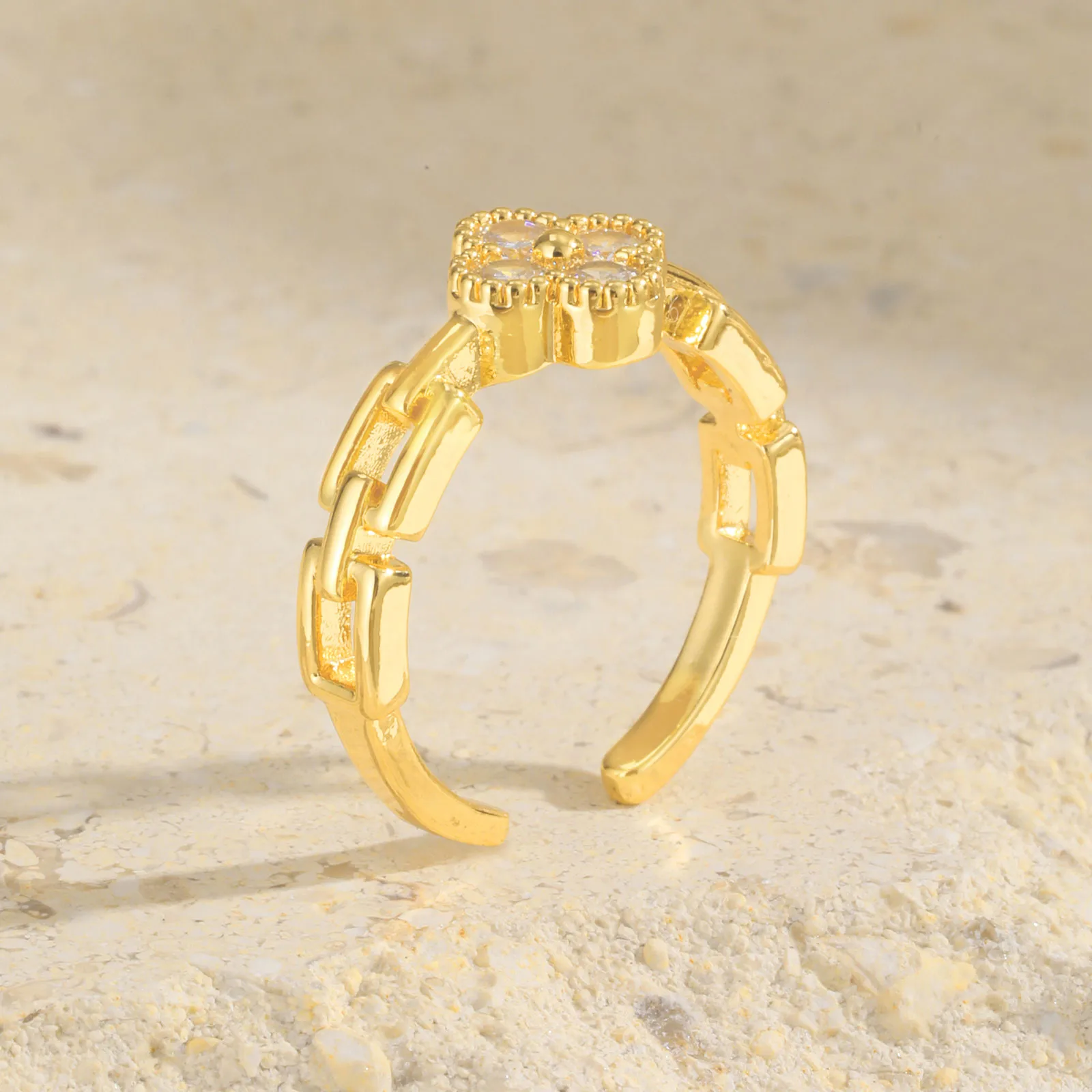 Wholesale Jewelry Classic Style Artistic Copper Zircon Plating Open Rings display picture 2