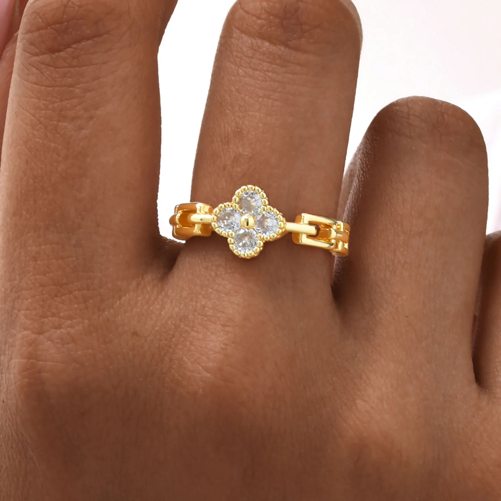 Wholesale Jewelry Classic Style Artistic Copper Zircon Plating Open Rings display picture 4