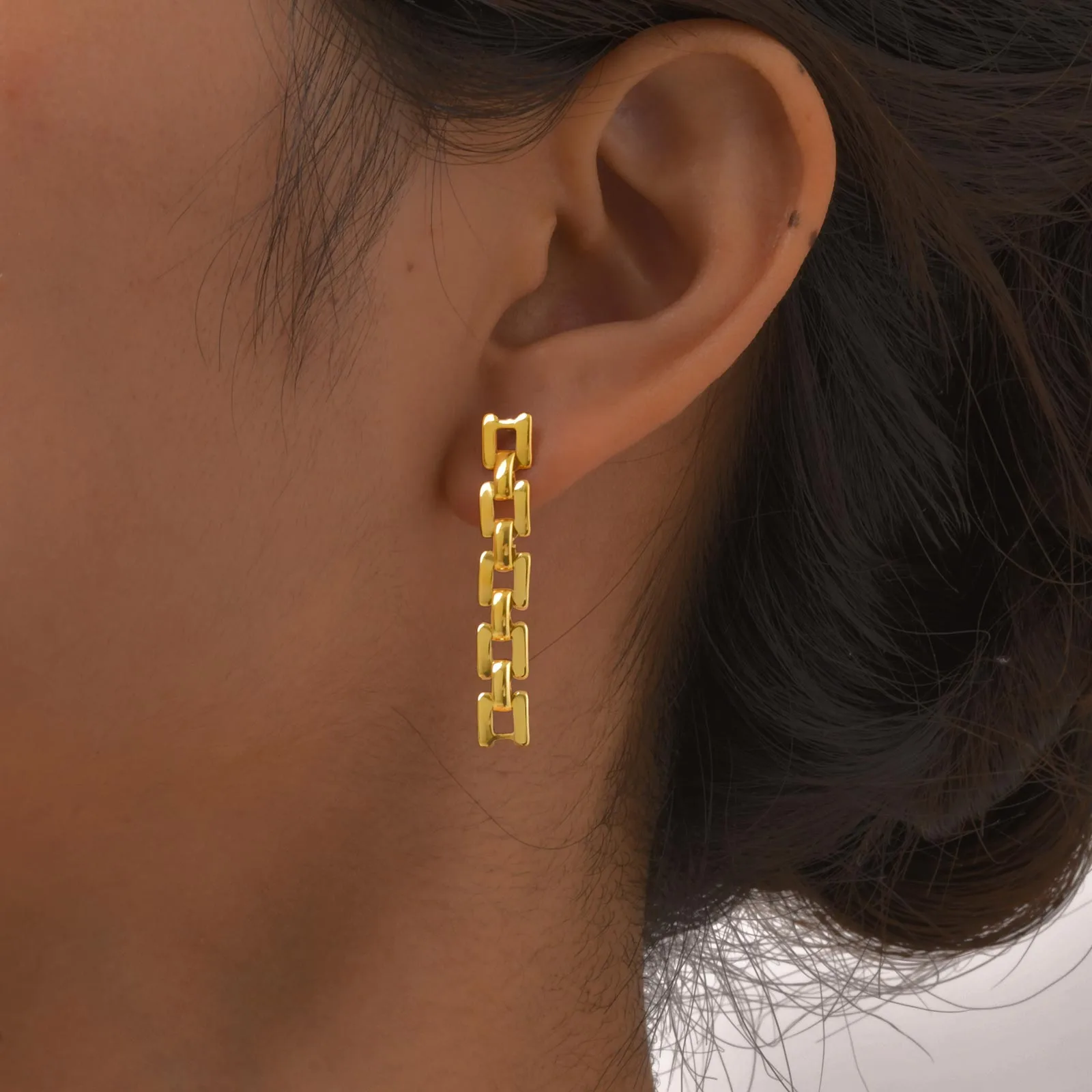 Vintage Style Classic Style Geometric Plating 304 Stainless Steel 18K Gold Plated Butterfly Backs Drop Earrings display picture 3