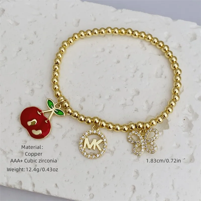Classic Style Devil's Eye Heart Shape Copper 18K Gold Plated Women's Bracelets display picture 5