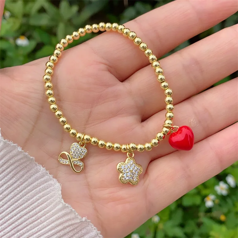 Classic Style Devil's Eye Heart Shape Copper 18K Gold Plated Women's Bracelets display picture 6