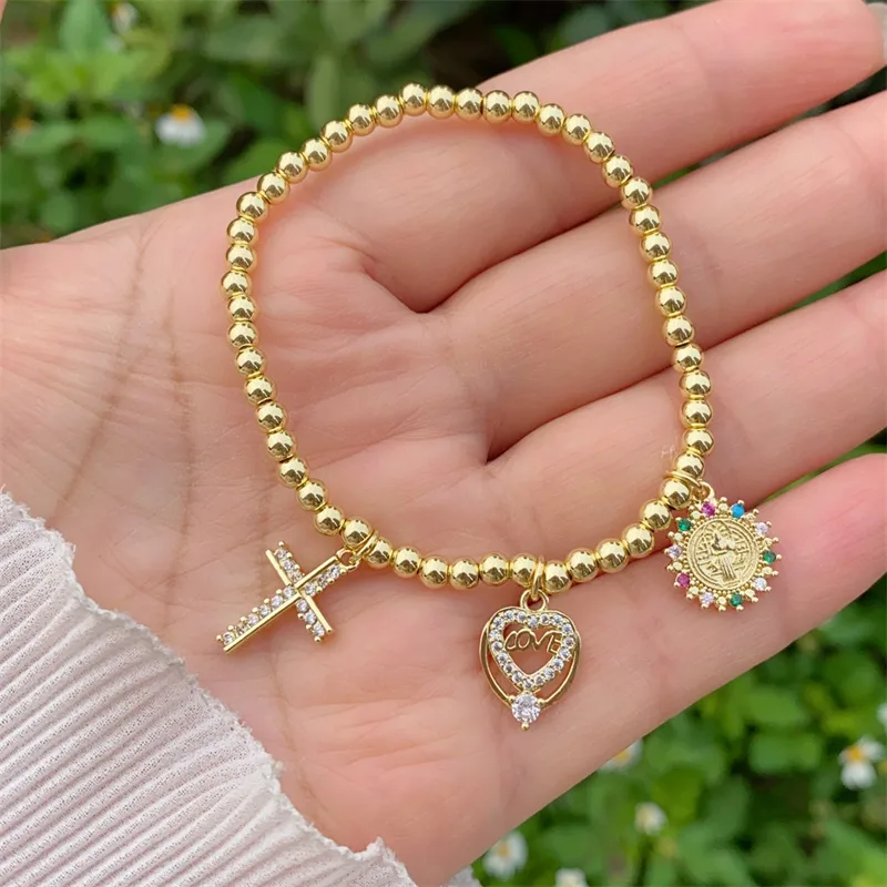 Classic Style Devil's Eye Heart Shape Copper 18K Gold Plated Women's Bracelets display picture 8
