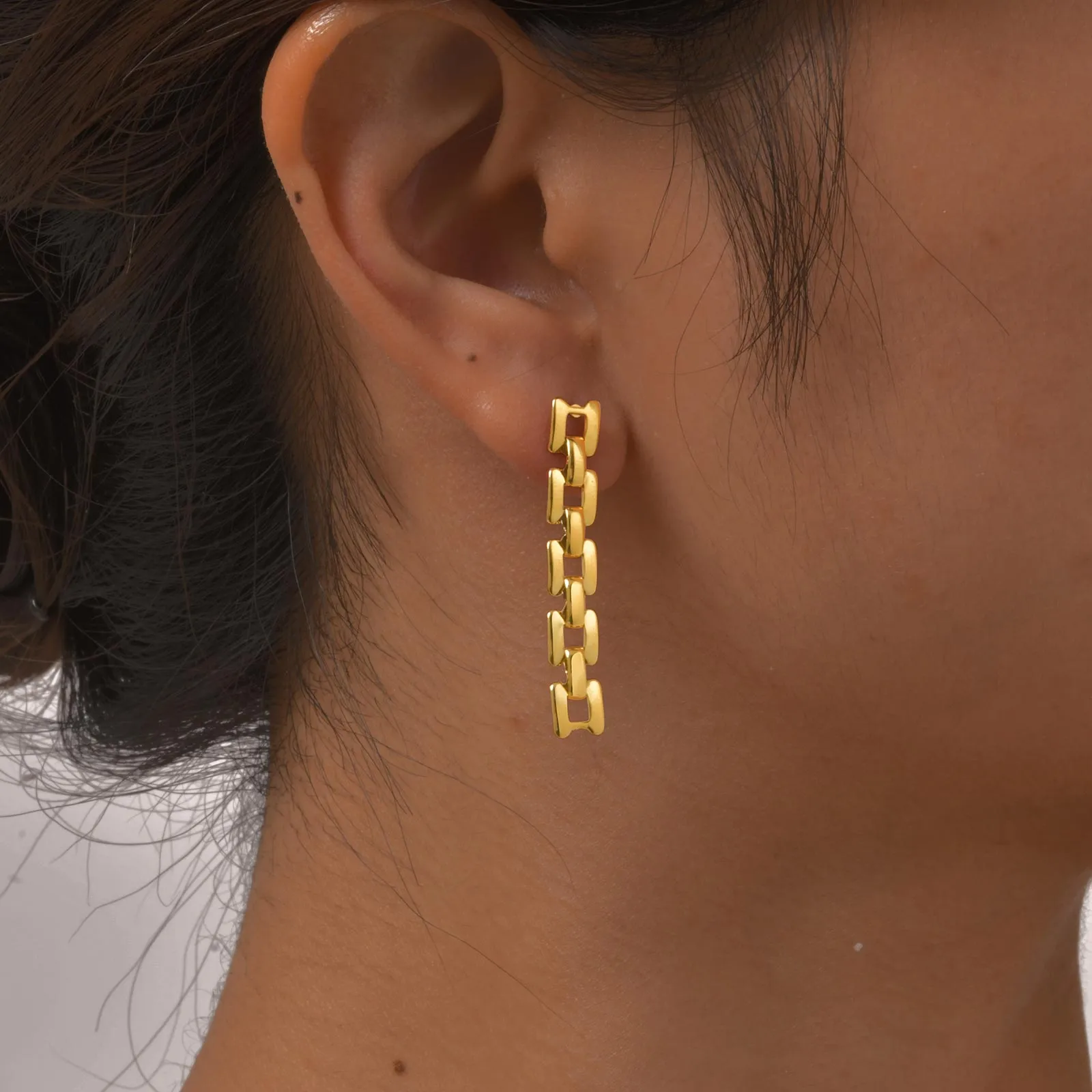 Vintage Style Classic Style Geometric Plating 304 Stainless Steel 18K Gold Plated Butterfly Backs Drop Earrings display picture 6