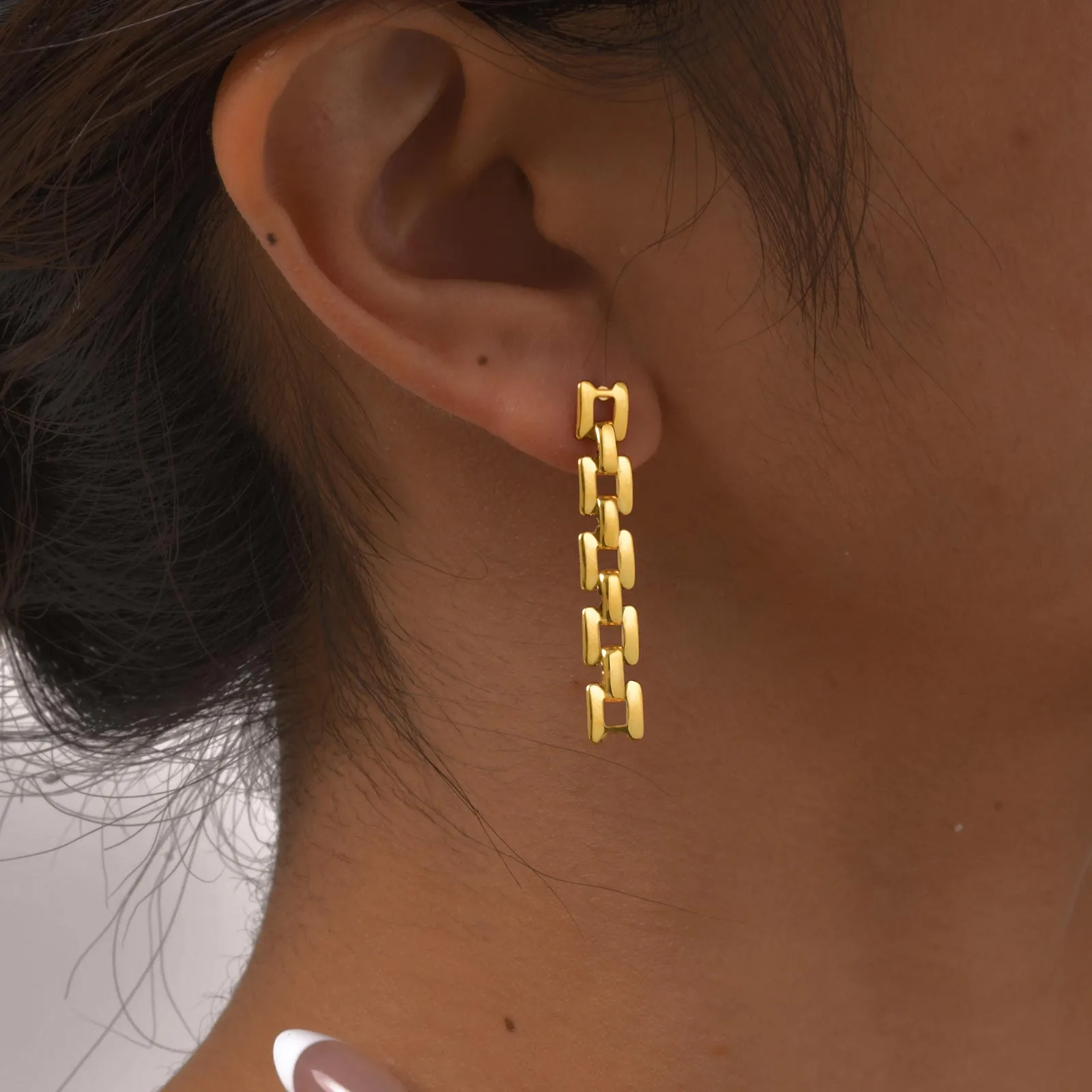 Vintage Style Classic Style Geometric Plating 304 Stainless Steel 18K Gold Plated Butterfly Backs Drop Earrings display picture 10