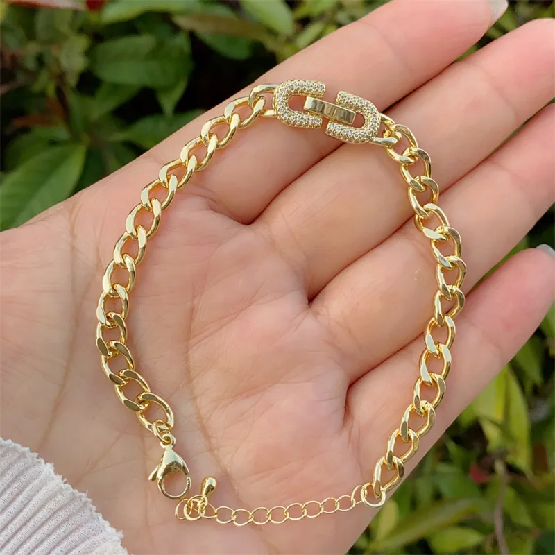 Classic Style Geometric Copper Zircon 18K Gold Plated Women's Bracelets display picture 2