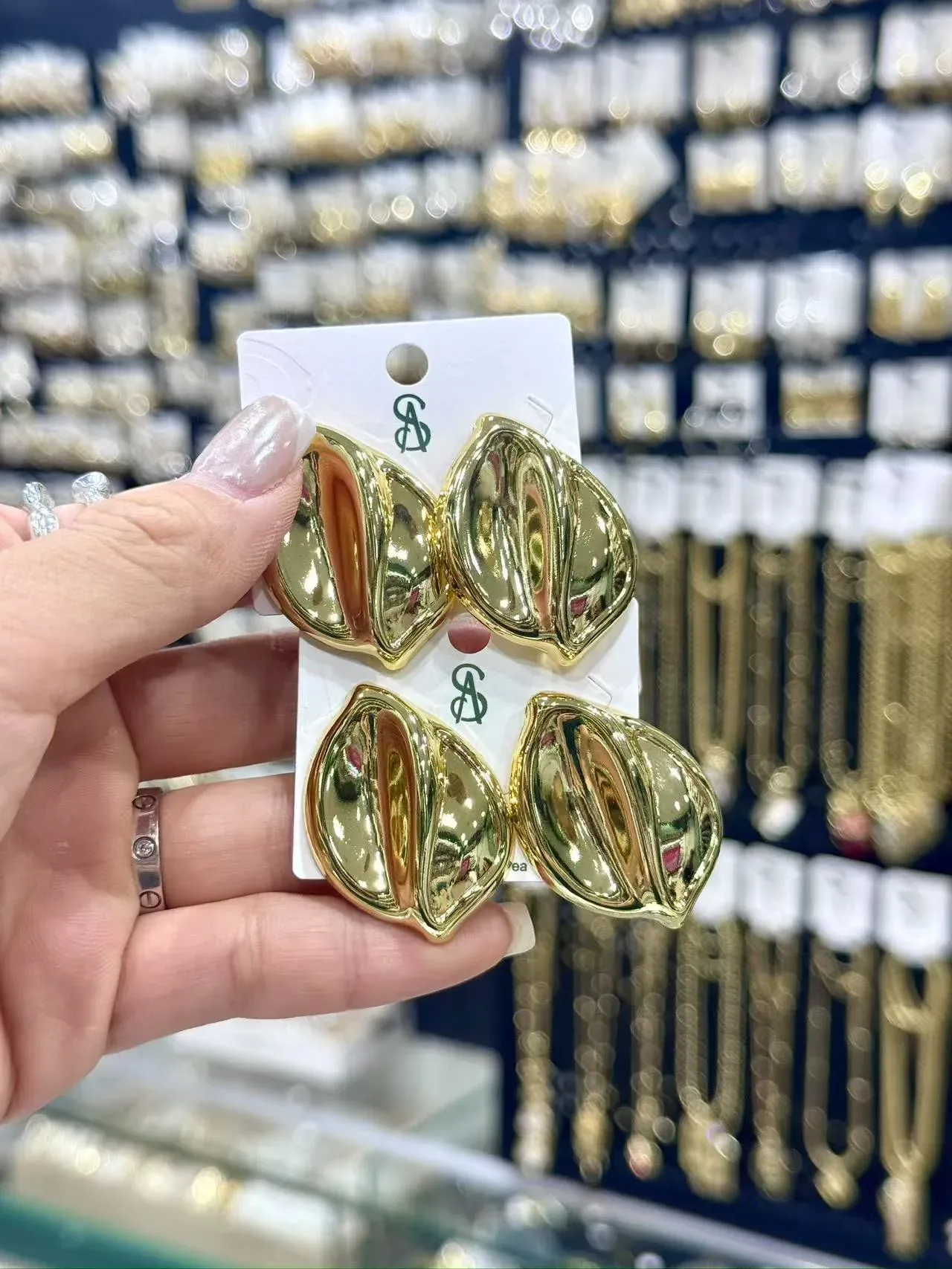 1 Pair/Package IG Style Casual Modern Style Irregular Square Heart Shape Polishing Inlay Copper Zircon 18K Gold Plated Ear Studs display picture 3