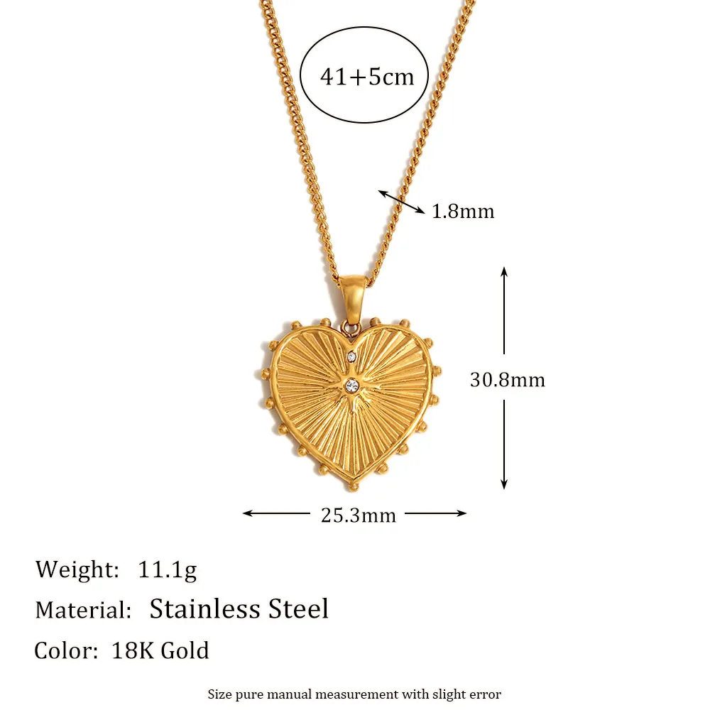 Retro Classic Style Heart Shape 304 Stainless Steel Plating 18K Gold Plated Women's Pendant Necklace display picture 2