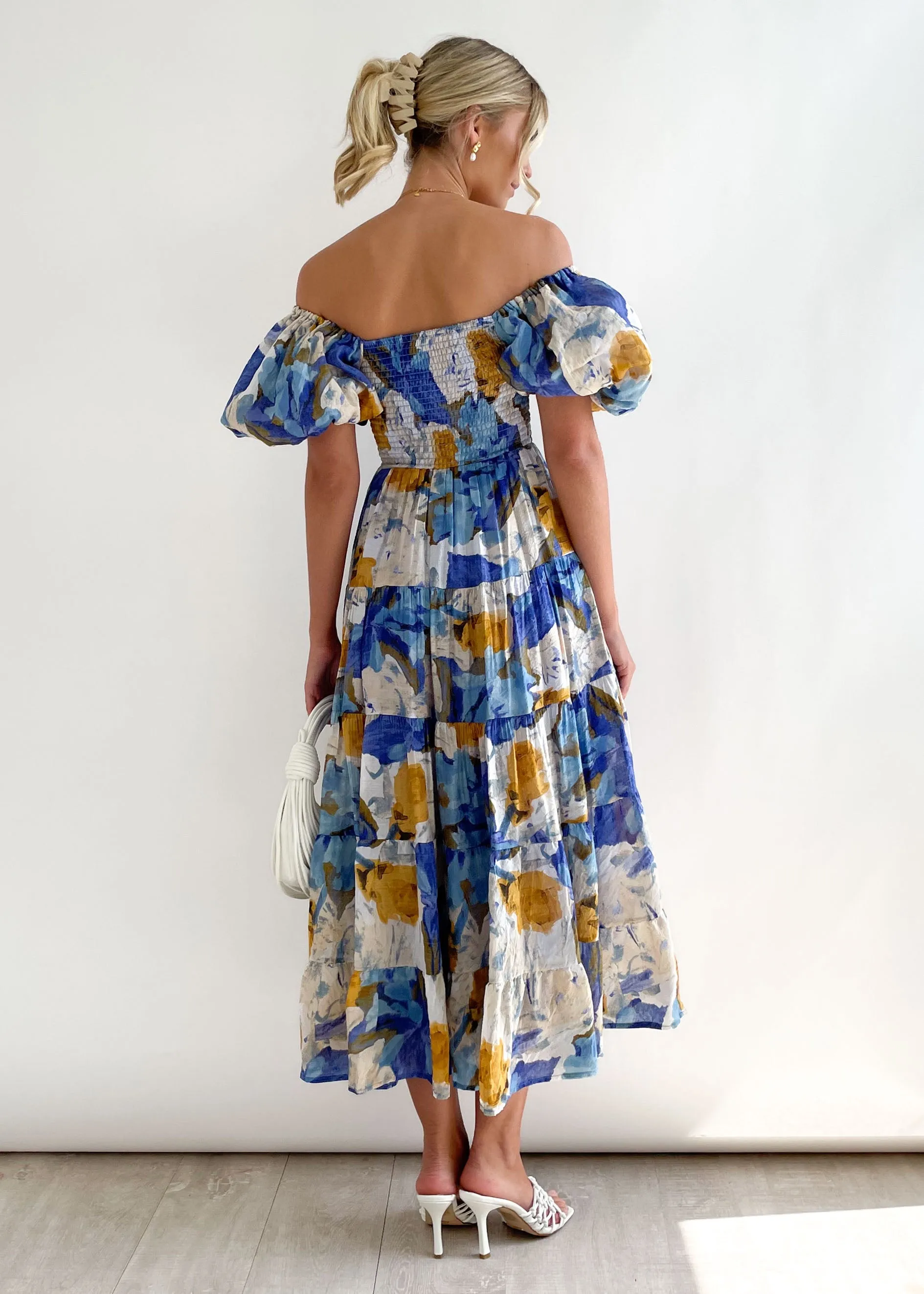 Women's Boho Dress Bohemian Boat Neck Ruffles Short Sleeve Printing Graffiti Midi Dress Daily Date display picture 10