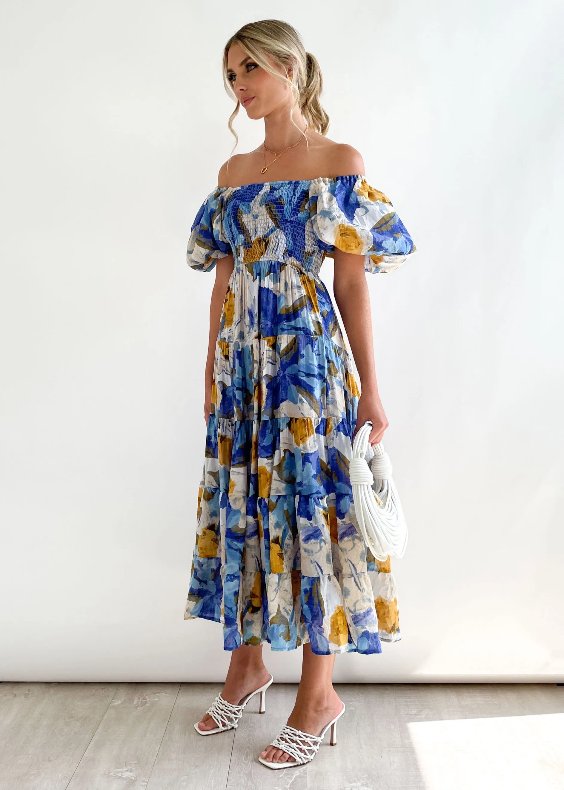 Women's Boho Dress Bohemian Boat Neck Ruffles Short Sleeve Printing Graffiti Midi Dress Daily Date display picture 4