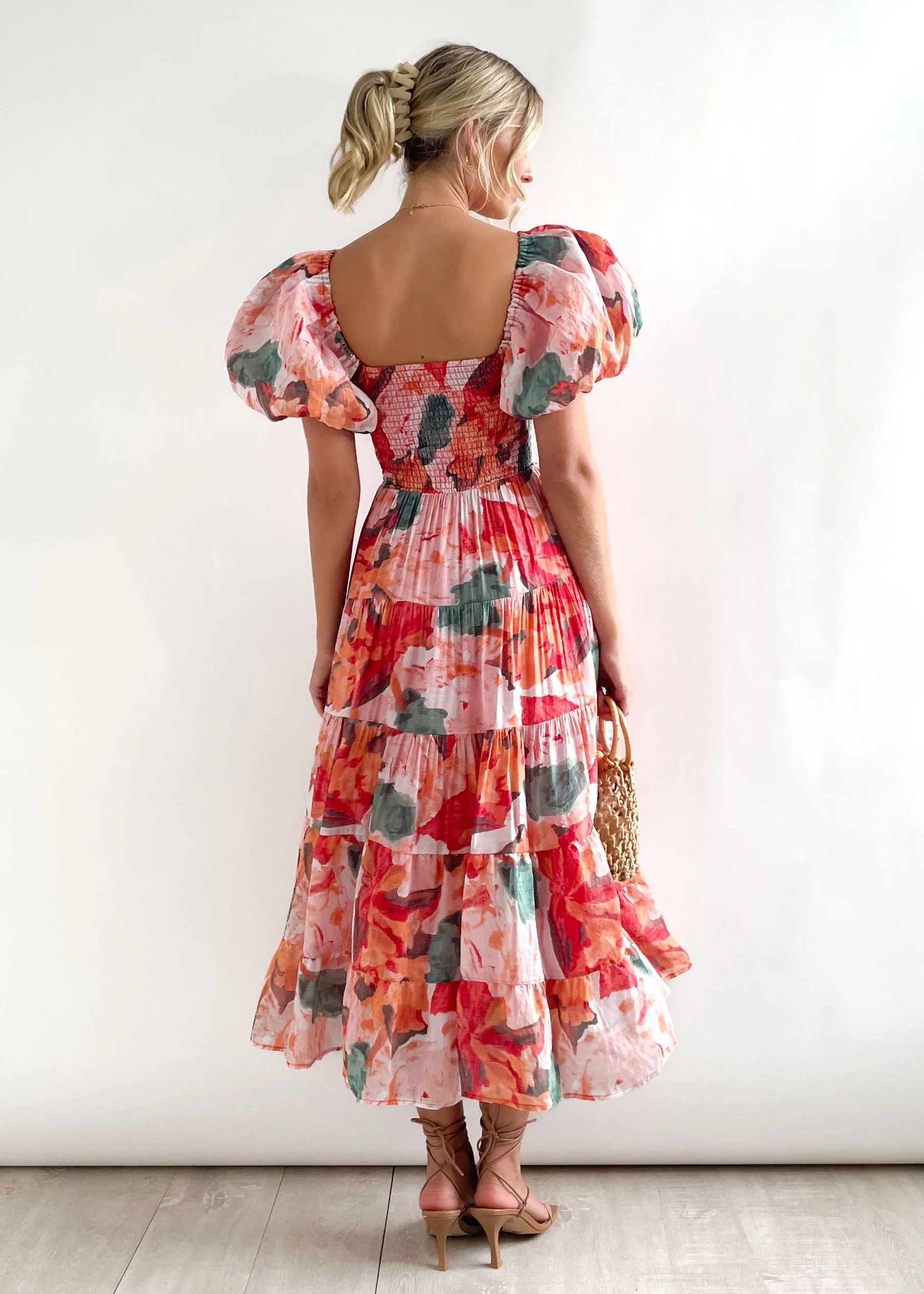 Women's Boho Dress Bohemian Boat Neck Ruffles Short Sleeve Printing Graffiti Midi Dress Daily Date display picture 8