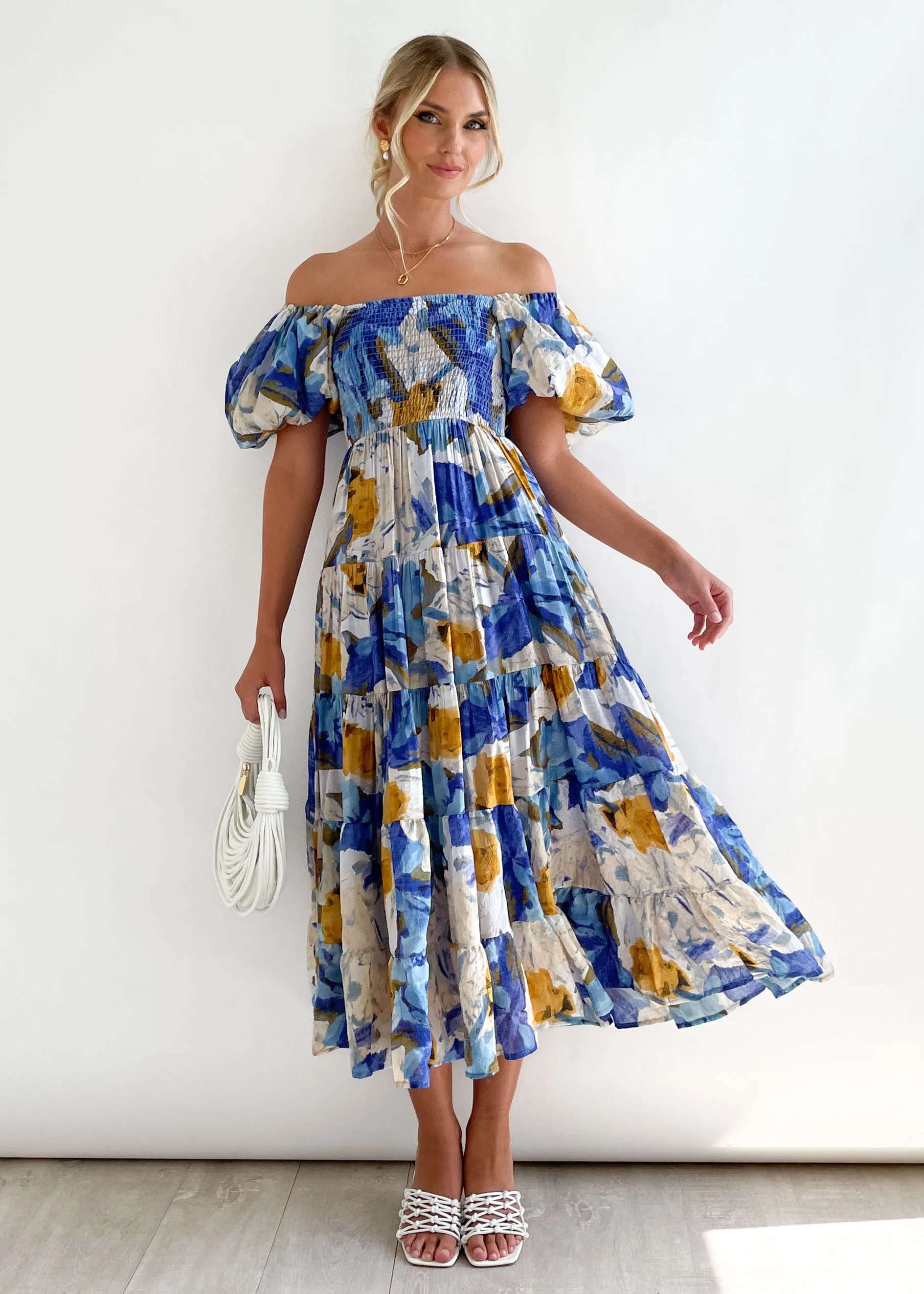 Women's Boho Dress Bohemian Boat Neck Ruffles Short Sleeve Printing Graffiti Midi Dress Daily Date display picture 7