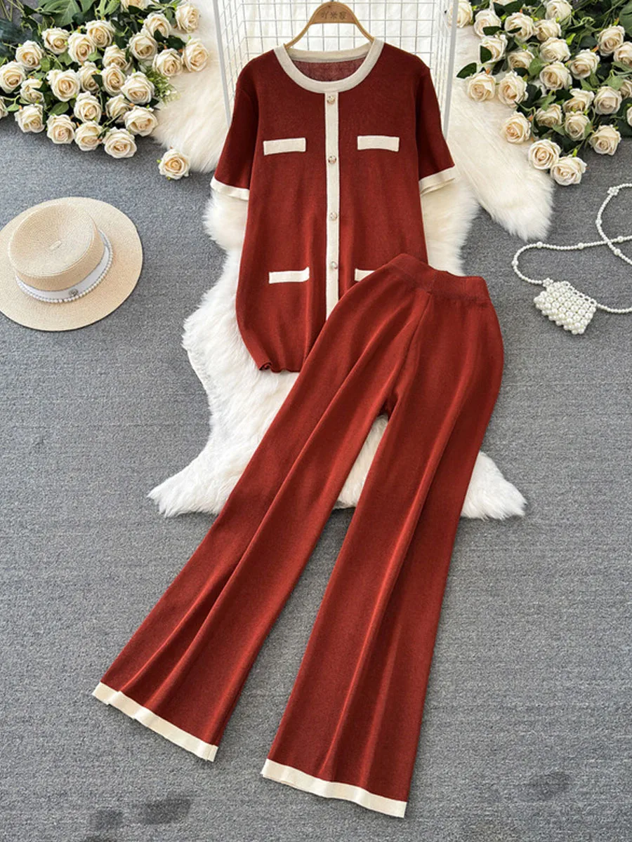 Outdoor Women's Casual Vintage Style Color Block Polyester Pant Co-ord Set Shorts Sets display picture 2