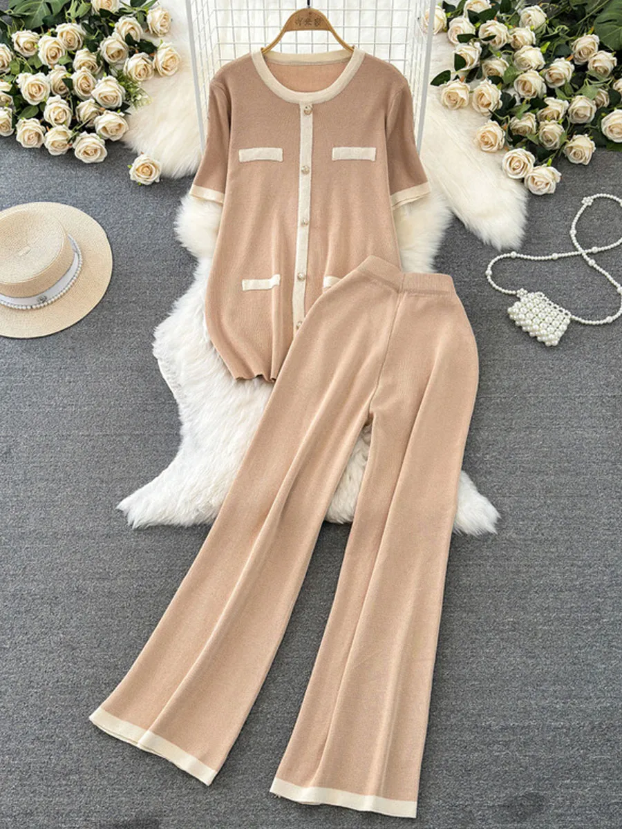 Outdoor Women's Casual Vintage Style Color Block Polyester Pant Co-ord Set Shorts Sets display picture 1