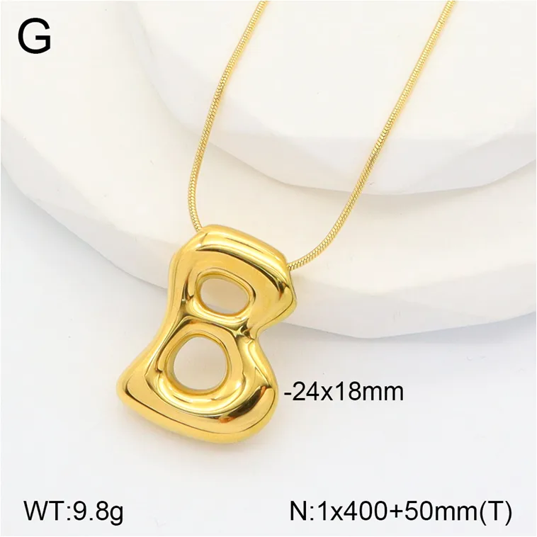 Casual Classic Style Letter 304 Stainless Steel Polishing Plating 18K Gold Plated Unisex Pendant Necklace display picture 5