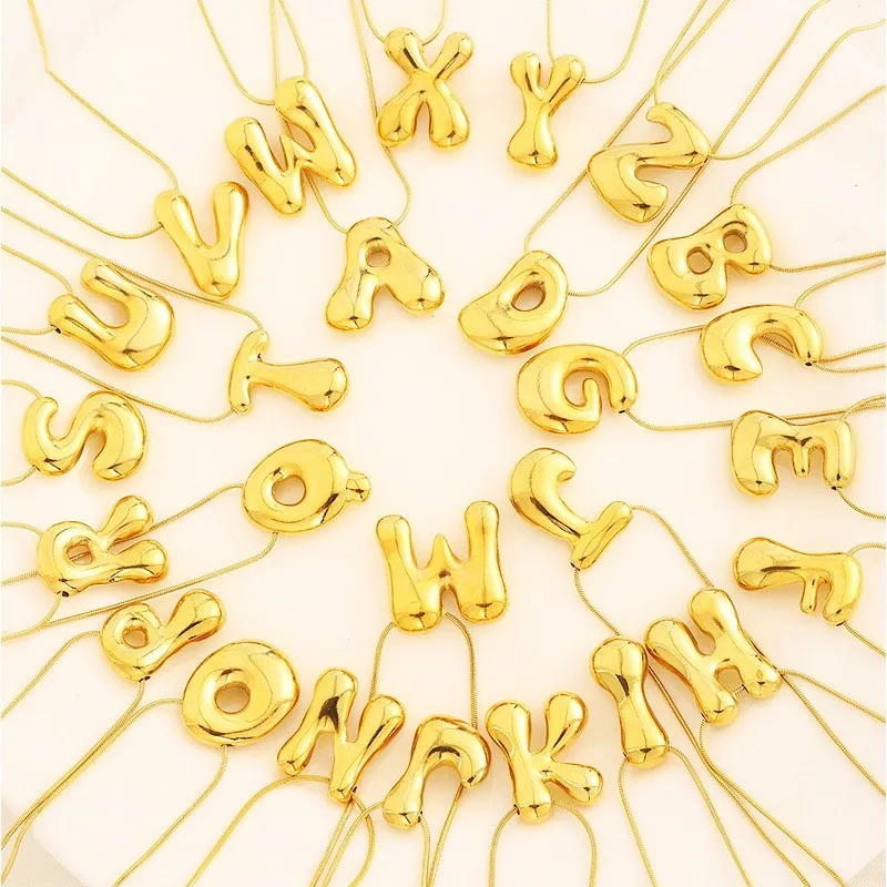 Casual Classic Style Letter 304 Stainless Steel Polishing Plating 18K Gold Plated Unisex Pendant Necklace display picture 1