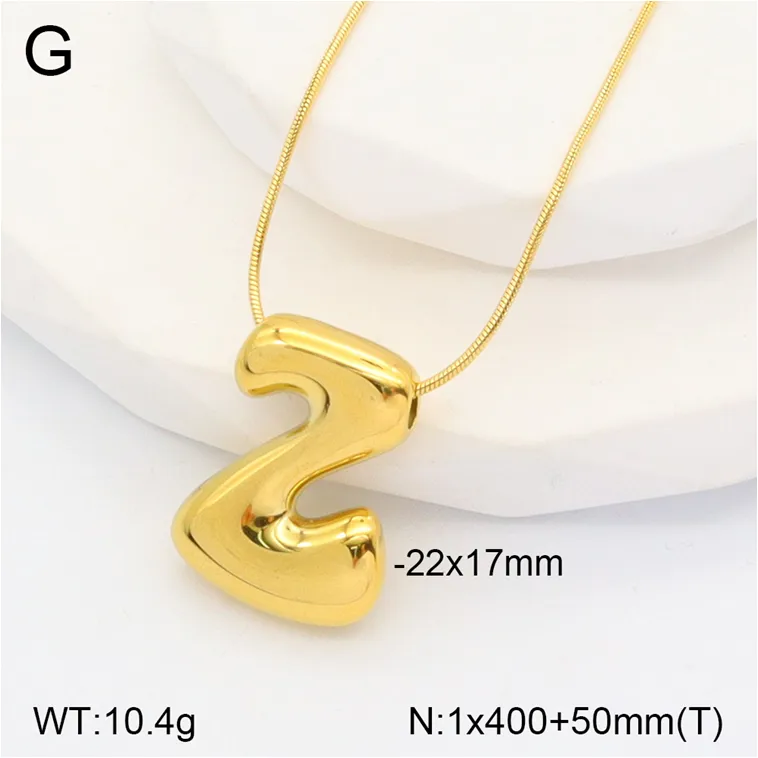 Casual Classic Style Letter 304 Stainless Steel Polishing Plating 18K Gold Plated Unisex Pendant Necklace display picture 9