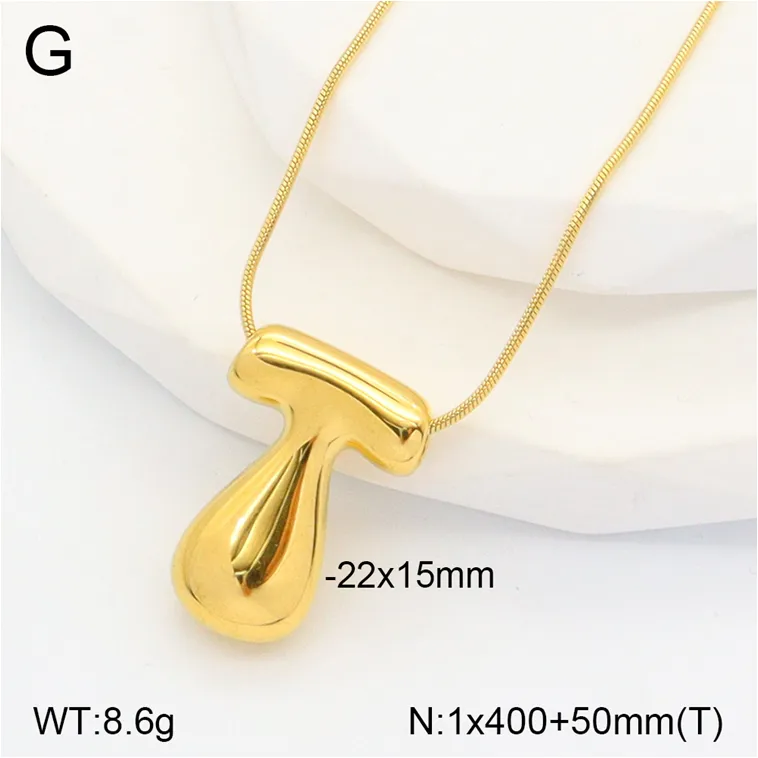 Casual Classic Style Letter 304 Stainless Steel Polishing Plating 18K Gold Plated Unisex Pendant Necklace display picture 12