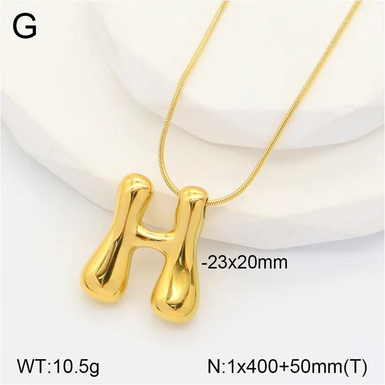 Casual Classic Style Letter 304 Stainless Steel Polishing Plating 18K Gold Plated Unisex Pendant Necklace display picture 18