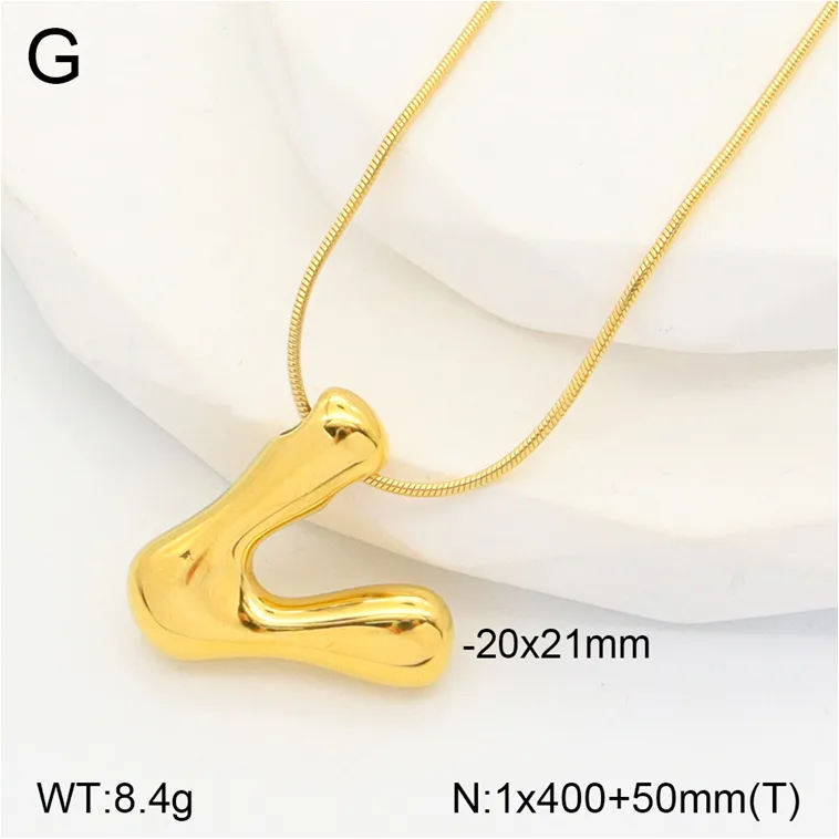 Casual Classic Style Letter 304 Stainless Steel Polishing Plating 18K Gold Plated Unisex Pendant Necklace display picture 15