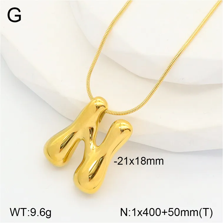 Casual Classic Style Letter 304 Stainless Steel Polishing Plating 18K Gold Plated Unisex Pendant Necklace display picture 20