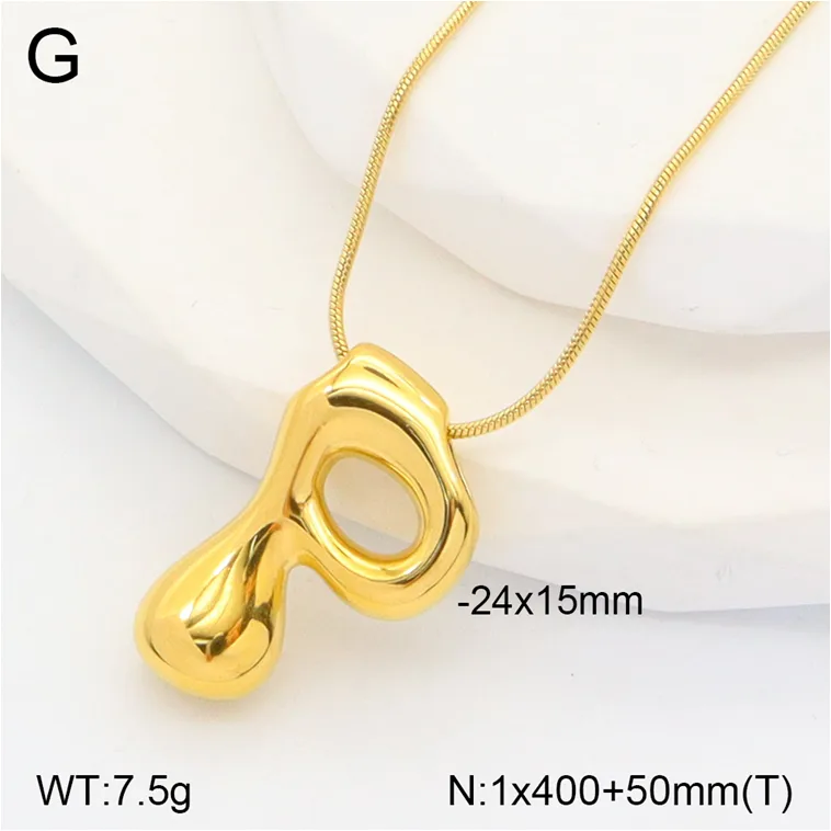 Casual Classic Style Letter 304 Stainless Steel Polishing Plating 18K Gold Plated Unisex Pendant Necklace display picture 16